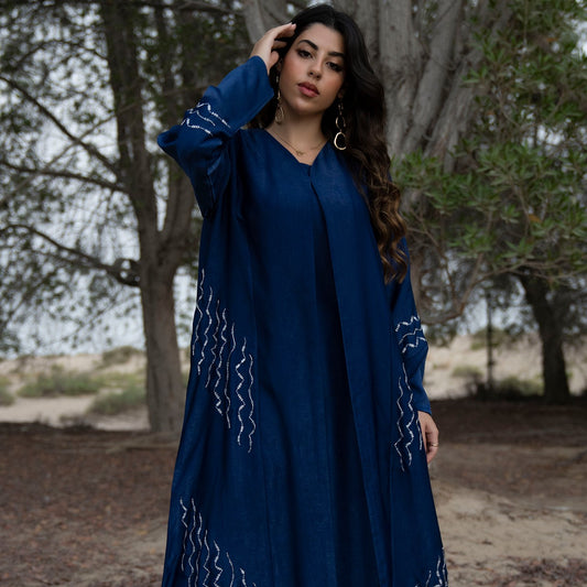 princess cut blue abaya design