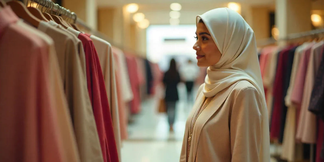 woman in abaya shop