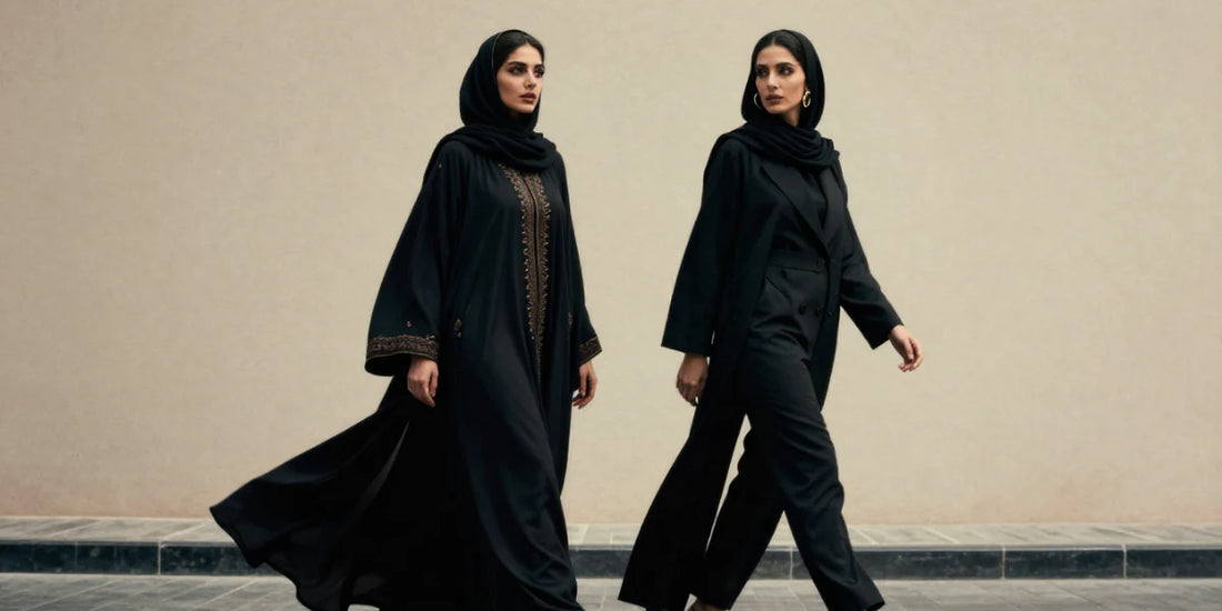 two emirati women walking