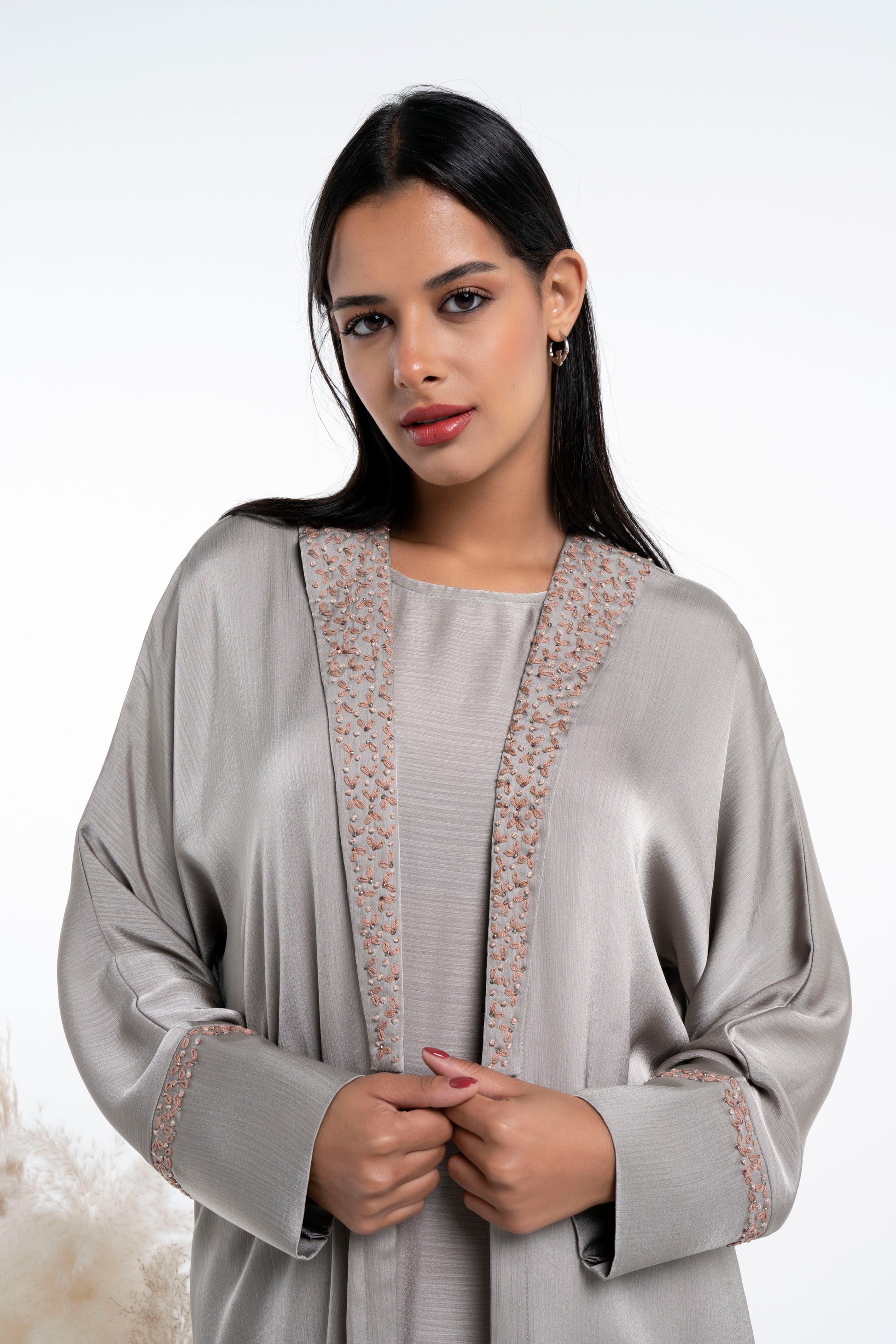 Silk satin abaya for women