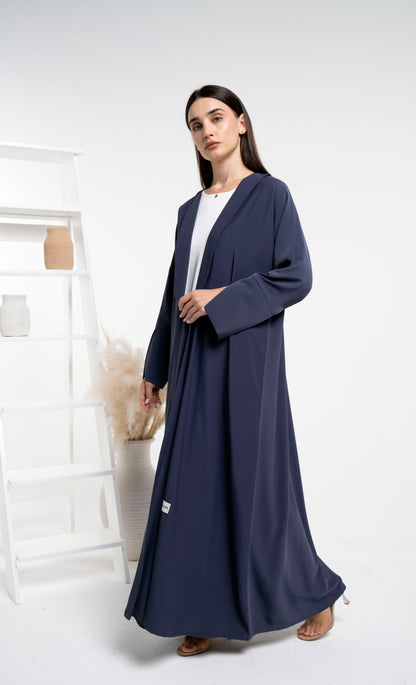 Purple abaya with collar and cross pattern sleeves for sale in Dubai