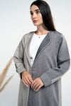 Beige and Grey color block abaya in Dubai.