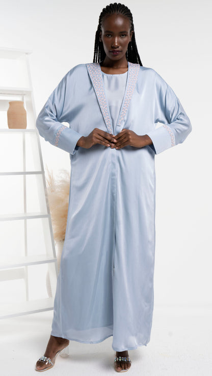 Soft silk satin abaya for women in Dubai