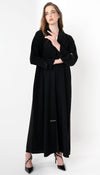 Collared Abaya With Pintuck Open Sleeves