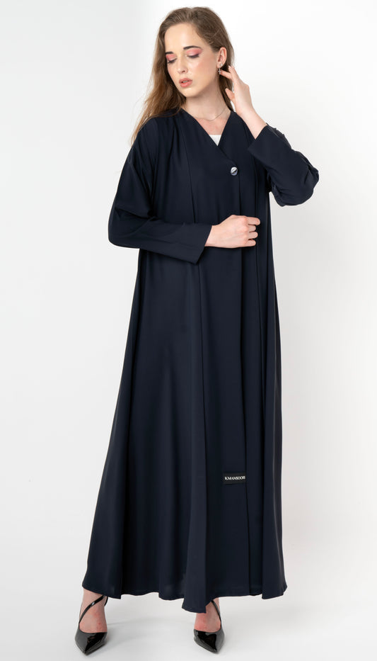 Front Folded Buttoned Overlap Abaya