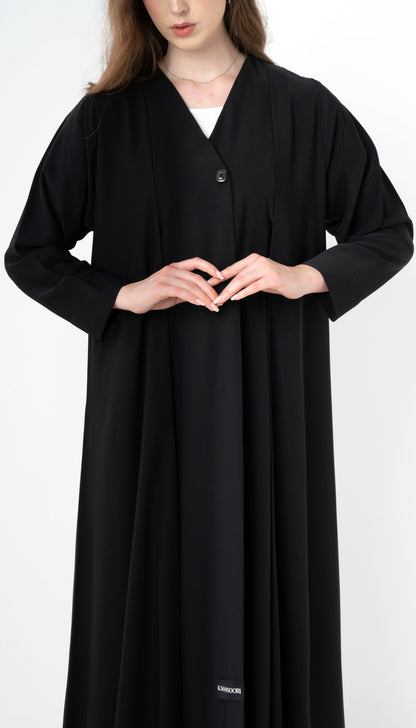 Front Folded Buttoned Overlap Abaya