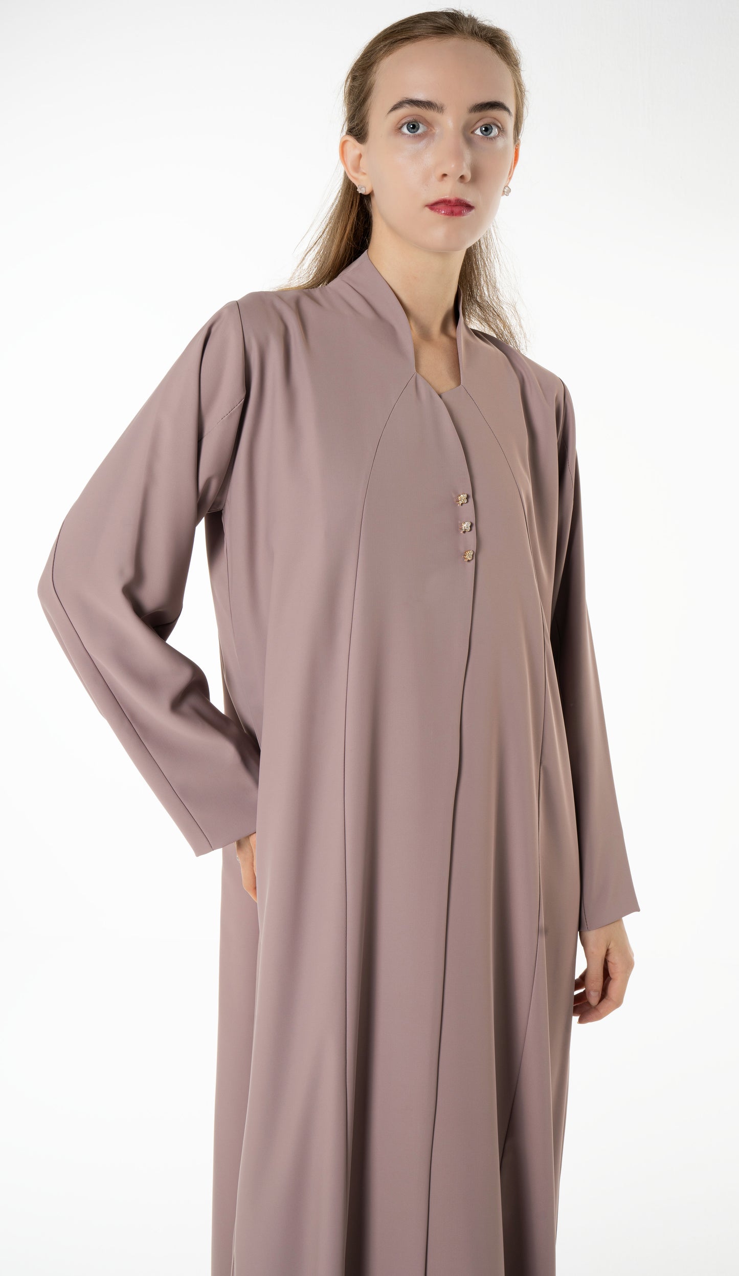 Work Wear Abaya Enhanced With Button Detailing