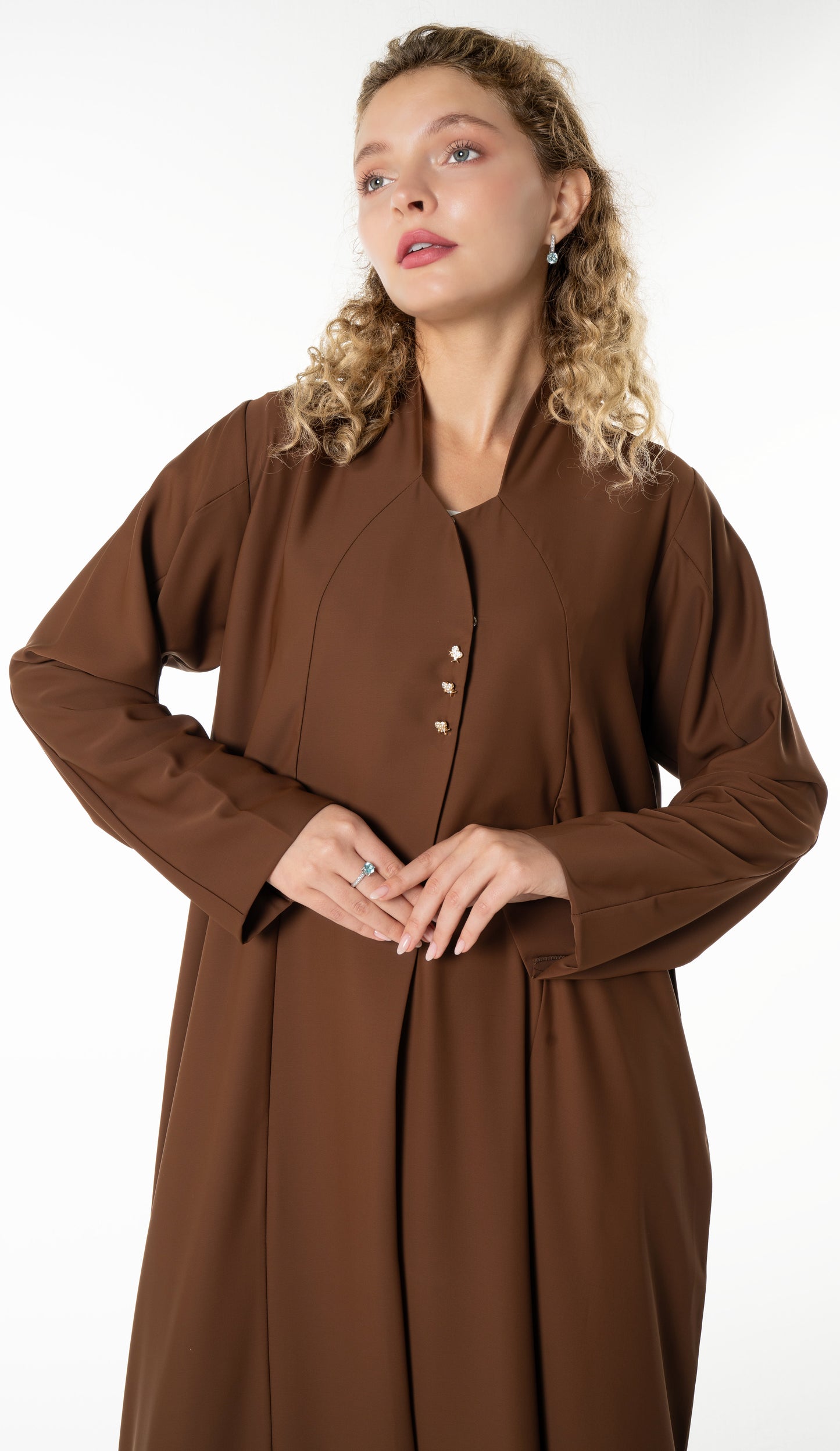 Work Wear Abaya Enhanced With Button Detailing