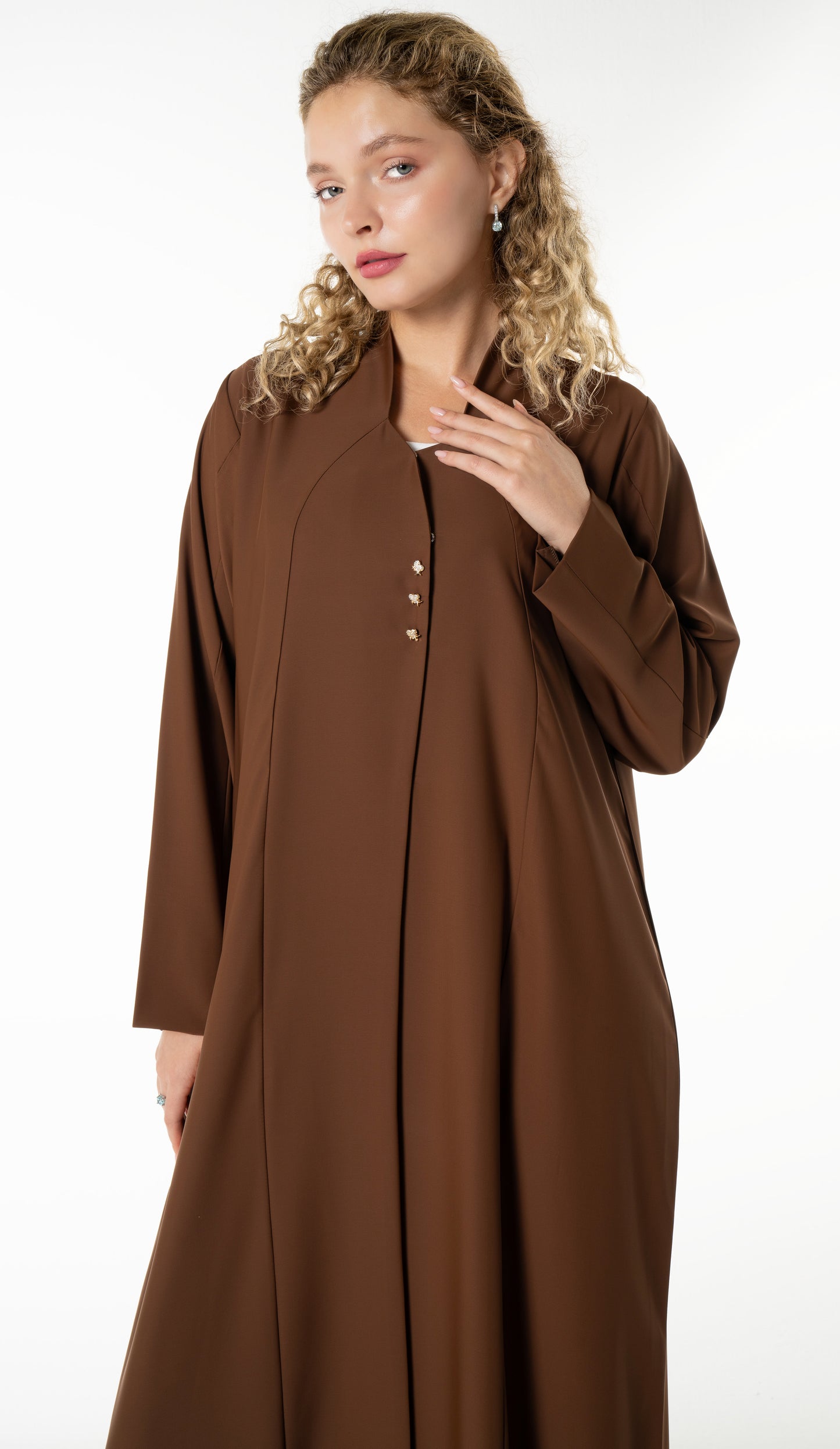 Work Wear Abaya Enhanced With Button Detailing