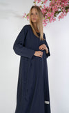 Bisht Abaya With Floral Embroidery On Sides