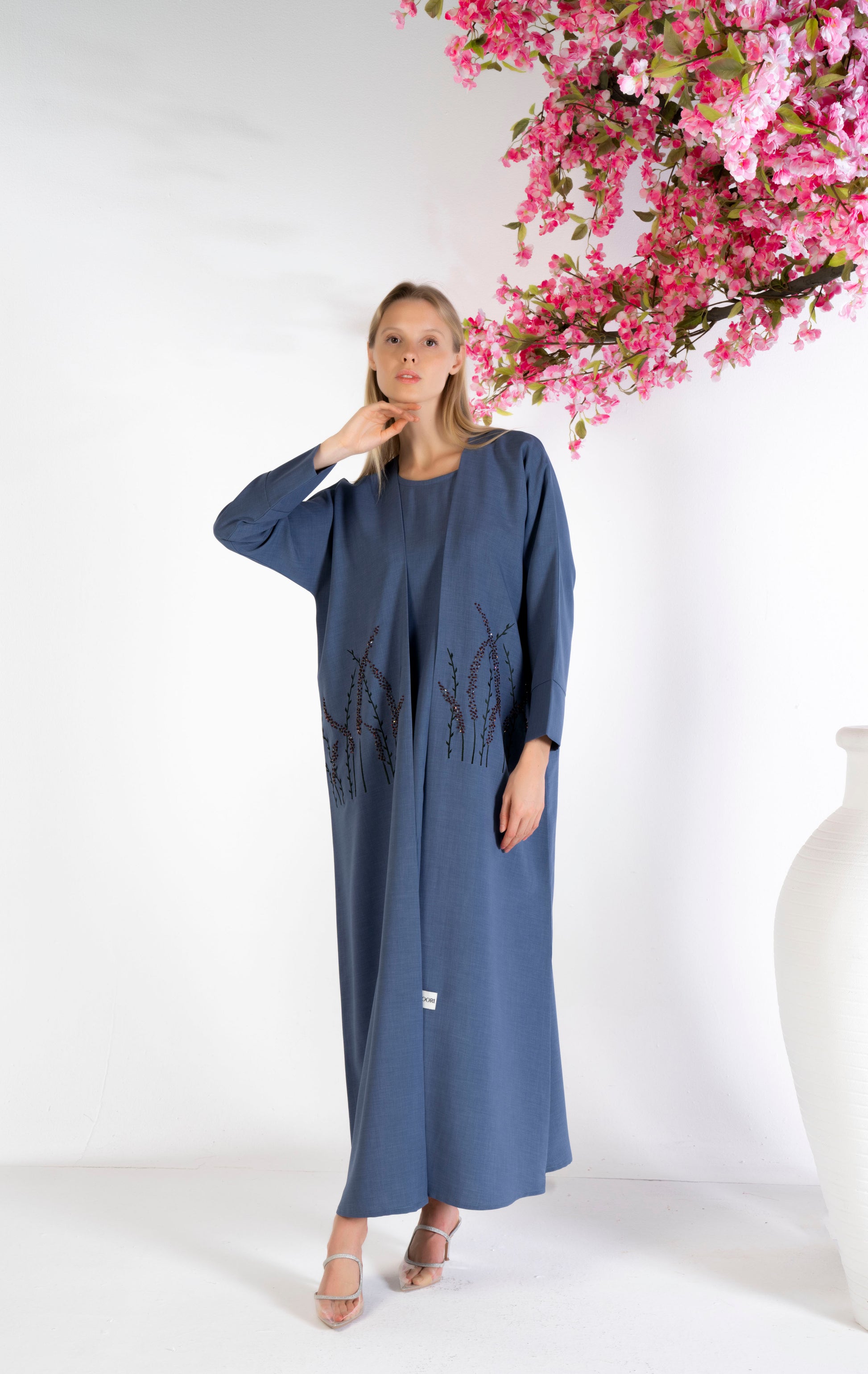 Blue bisht abaya for women in Dubai online