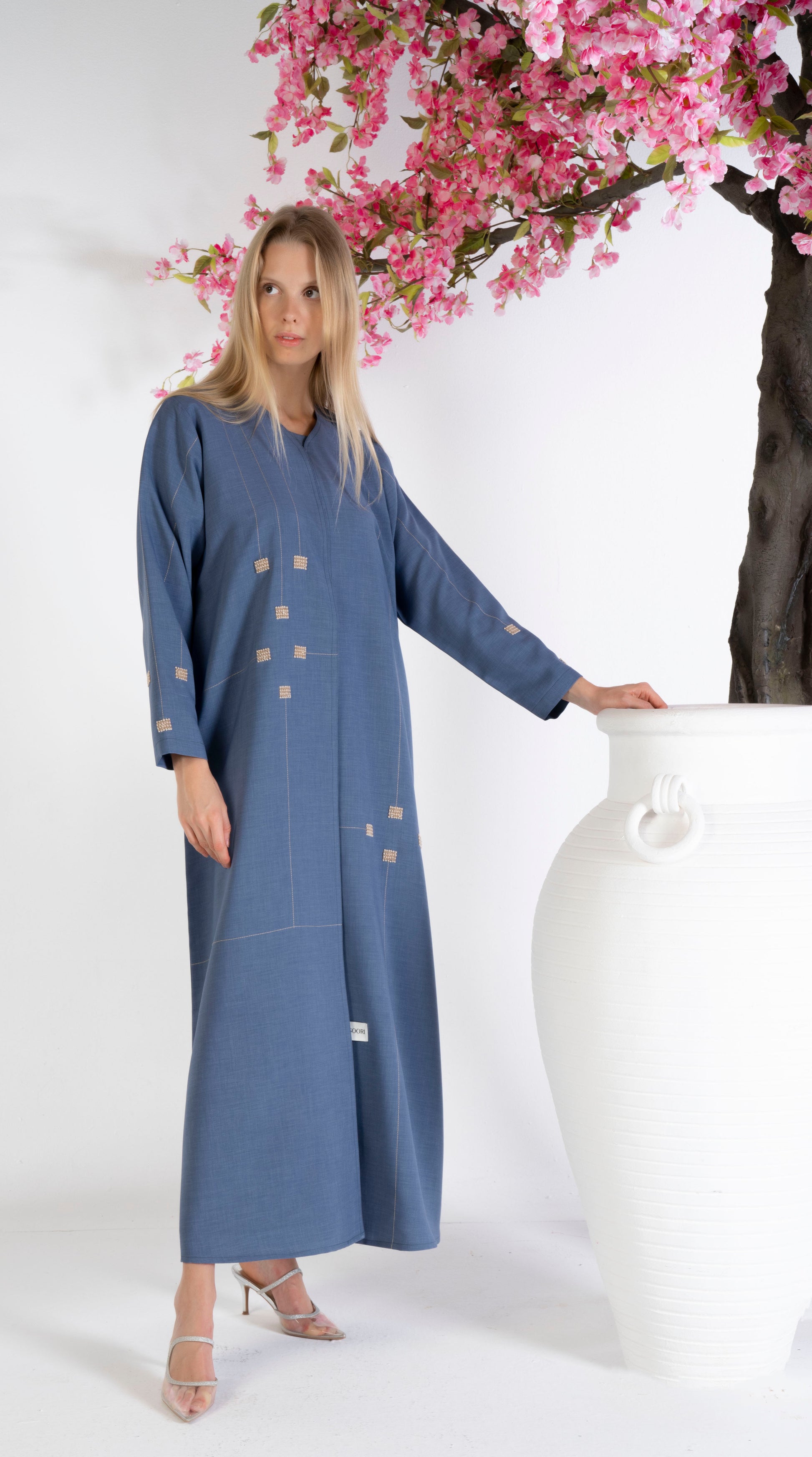 Geometrical design abaya with Sheila