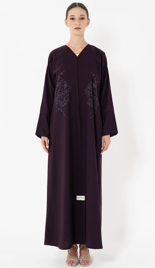 Floral Cut Work Embroidery Abaya