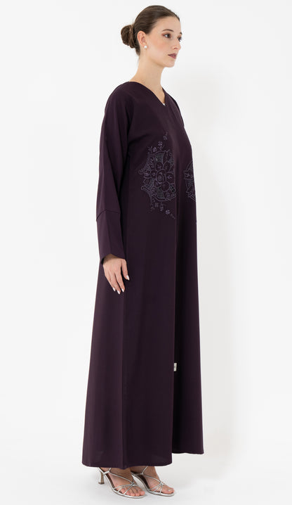 Floral Cut Work Embroidery Abaya