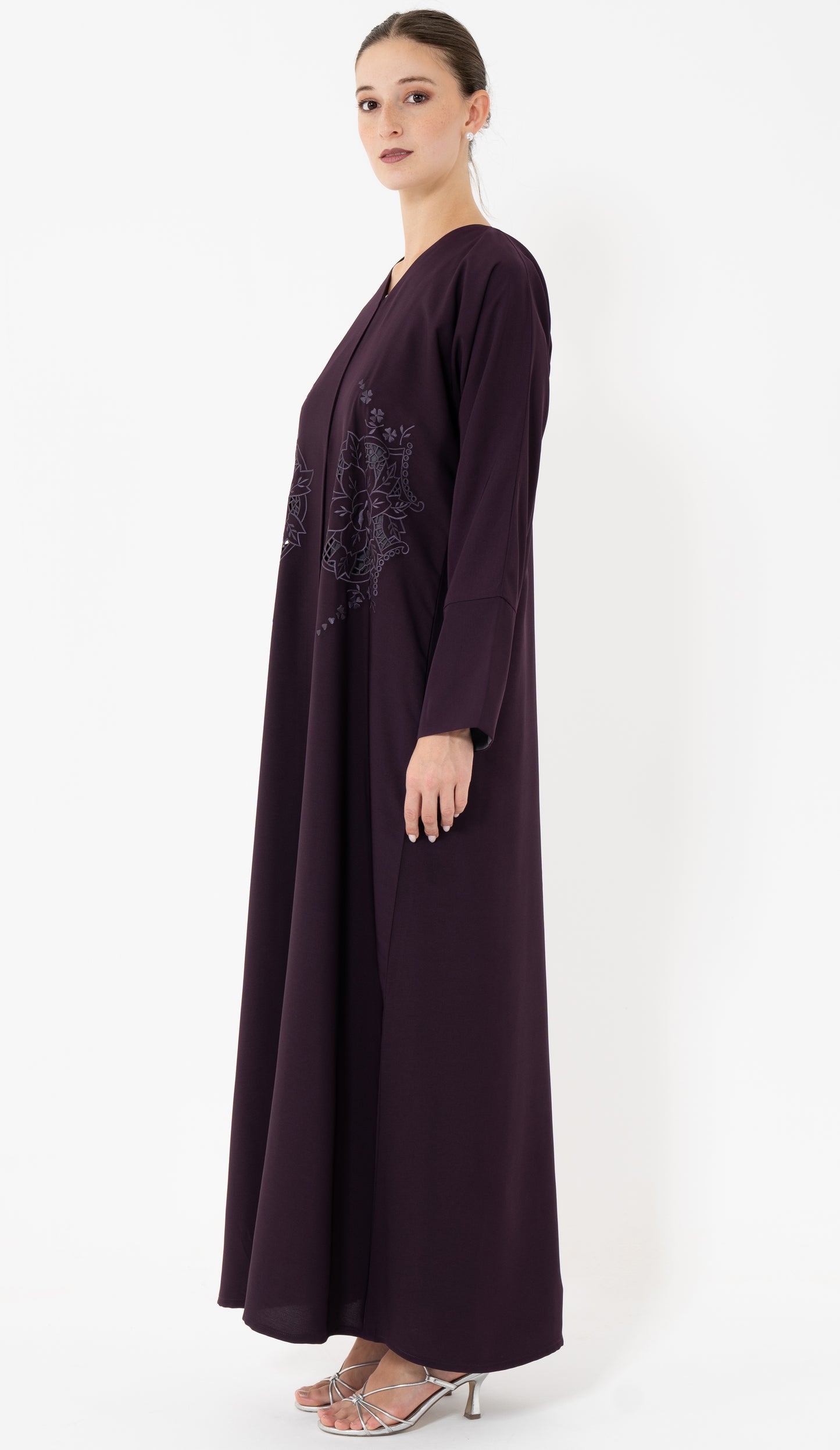 Floral Cut Work Embroidery Abaya