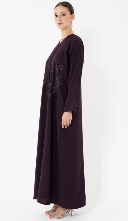 Floral Cut Work Embroidery Abaya