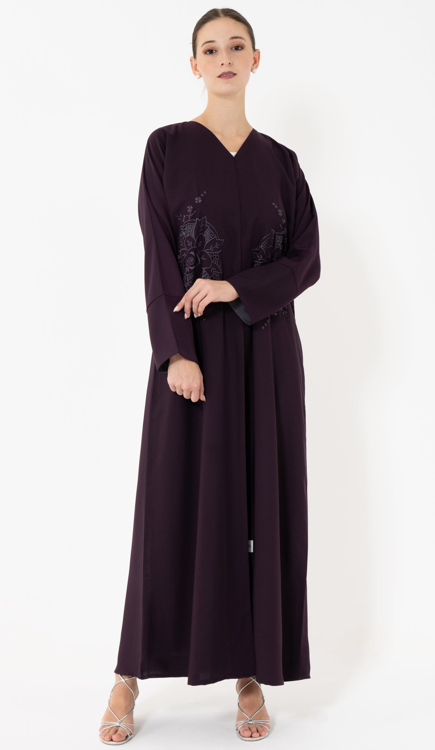Floral Cut Work Embroidery Abaya