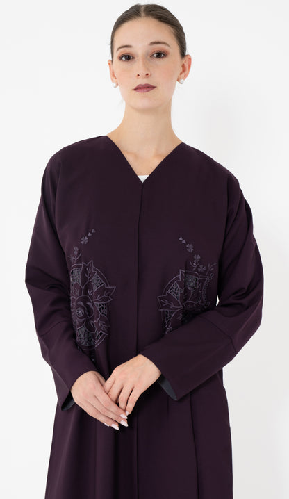 Floral Cut Work Embroidery Abaya