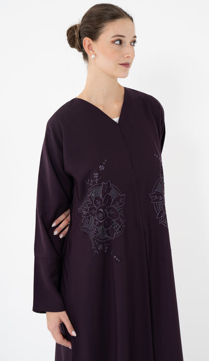 Floral Cut Work Embroidery Abaya