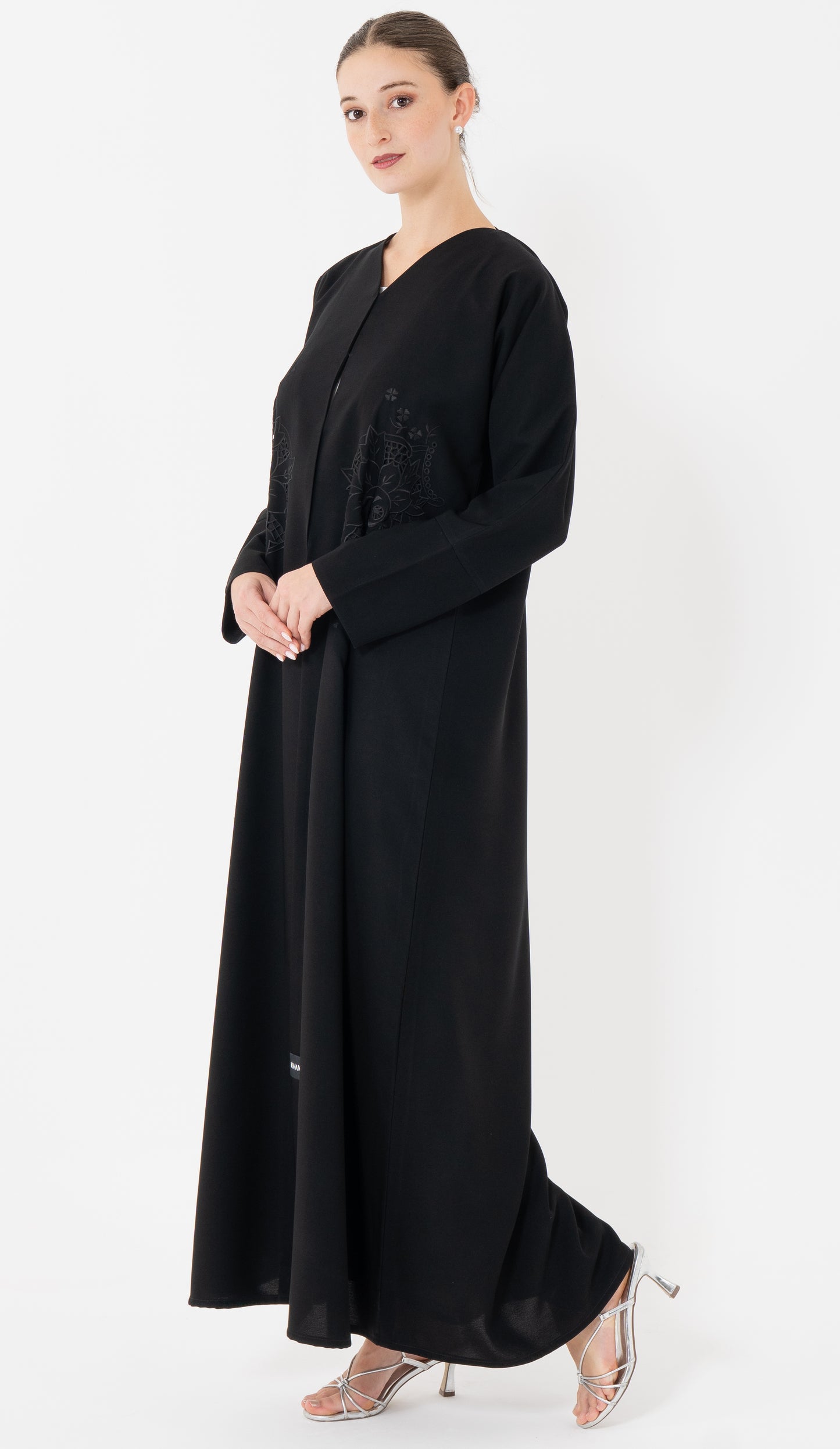 Floral Cut Work Embroidery Abaya