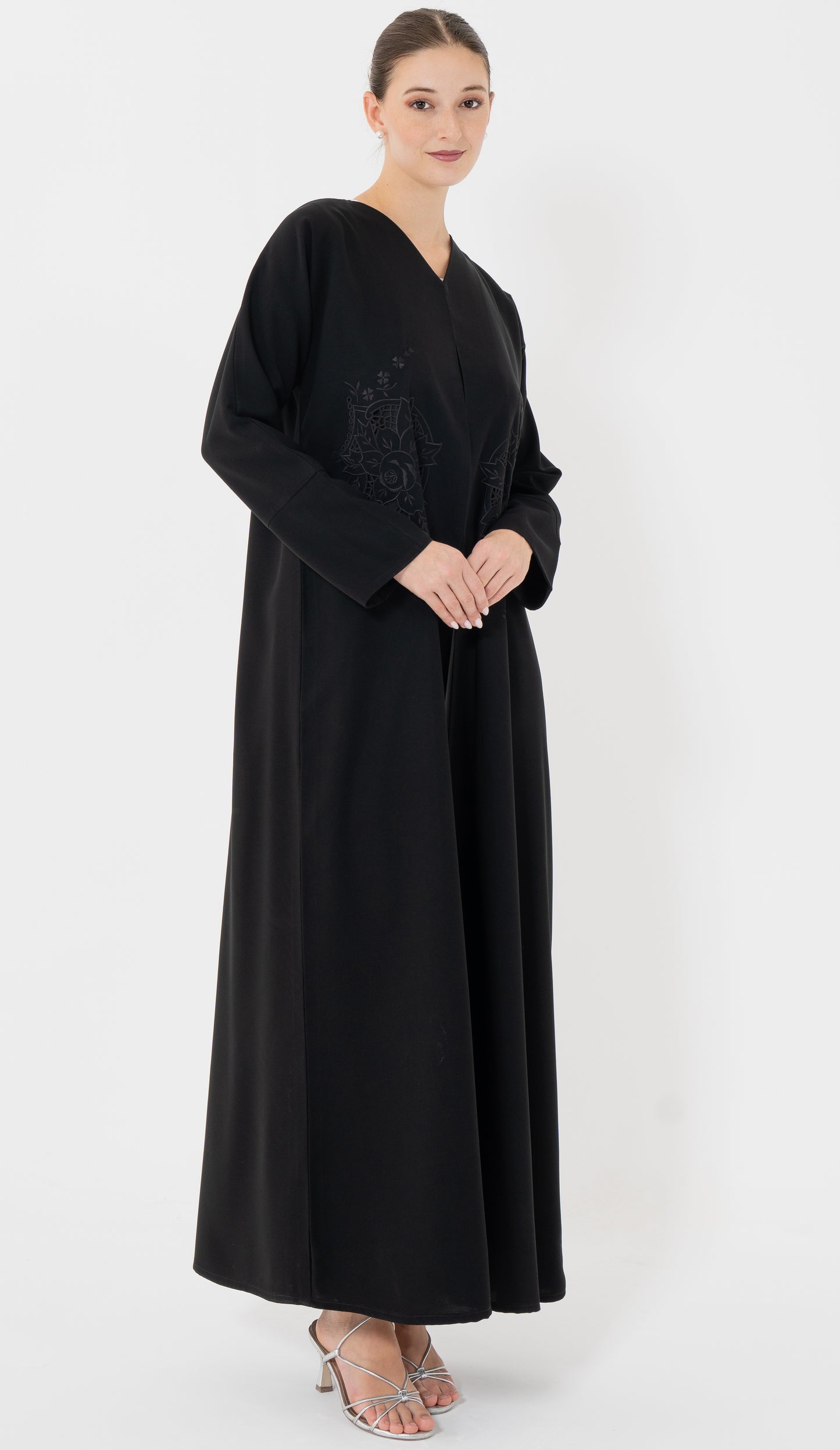 Floral Cut Work Embroidery Abaya