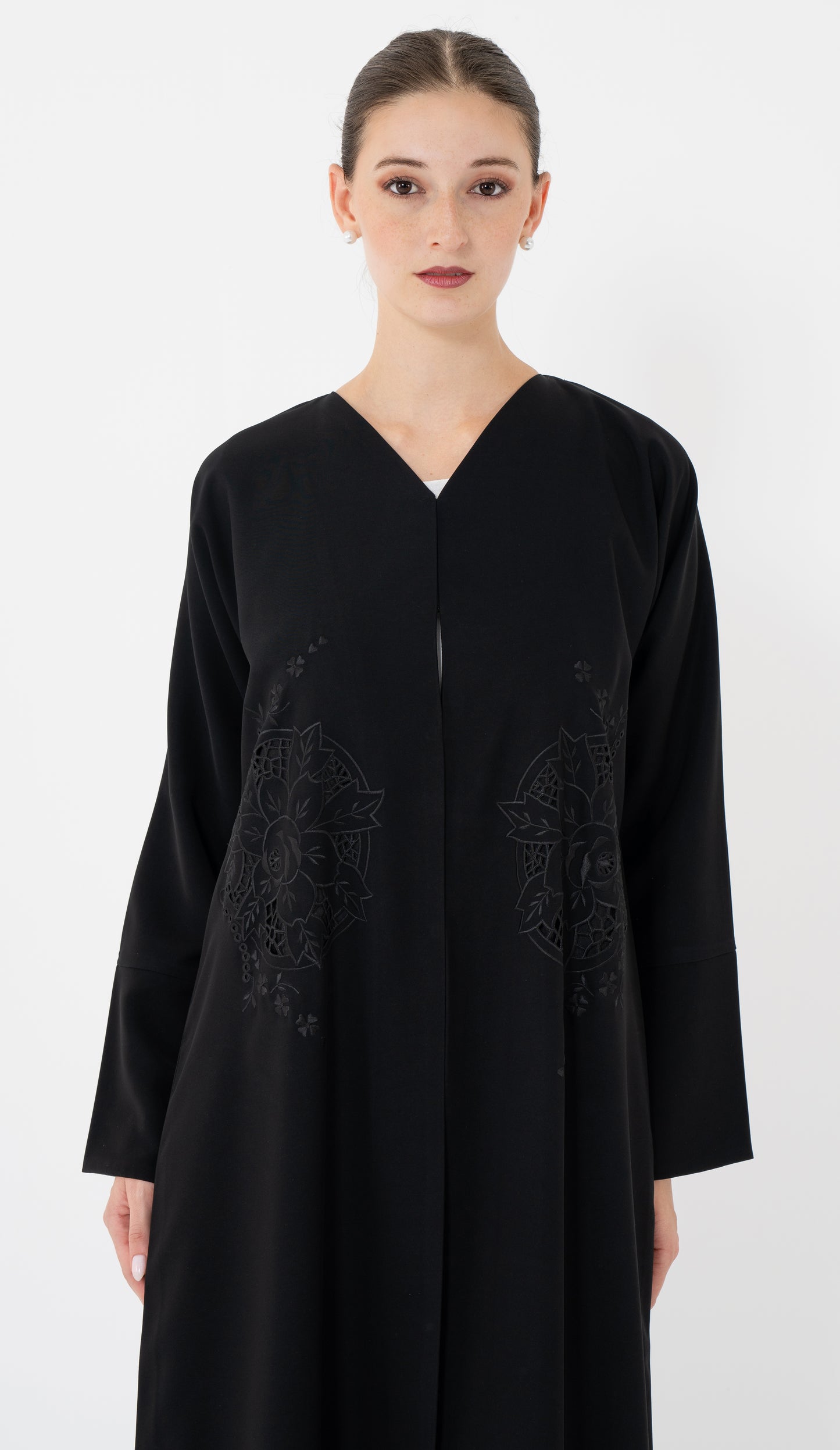 Floral Cut Work Embroidery Abaya