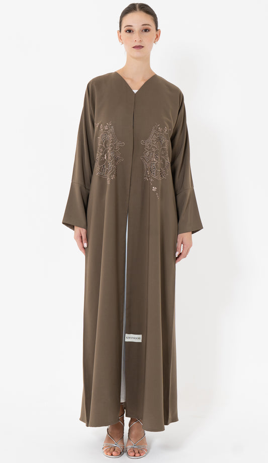 Floral Cut Work Embroidery Abaya