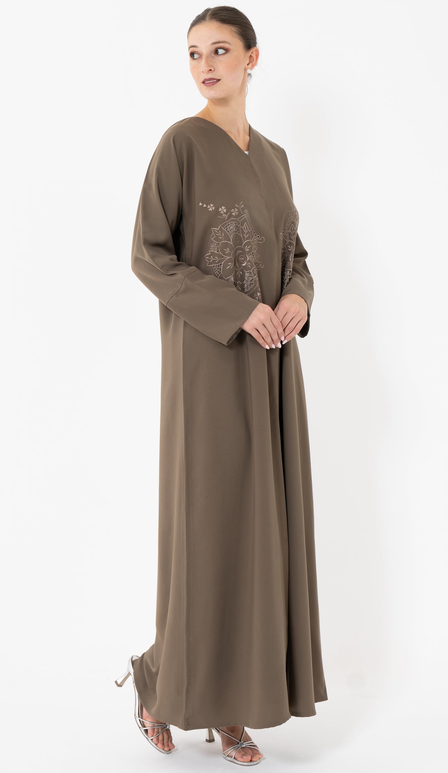 Floral Cut Work Embroidery Abaya