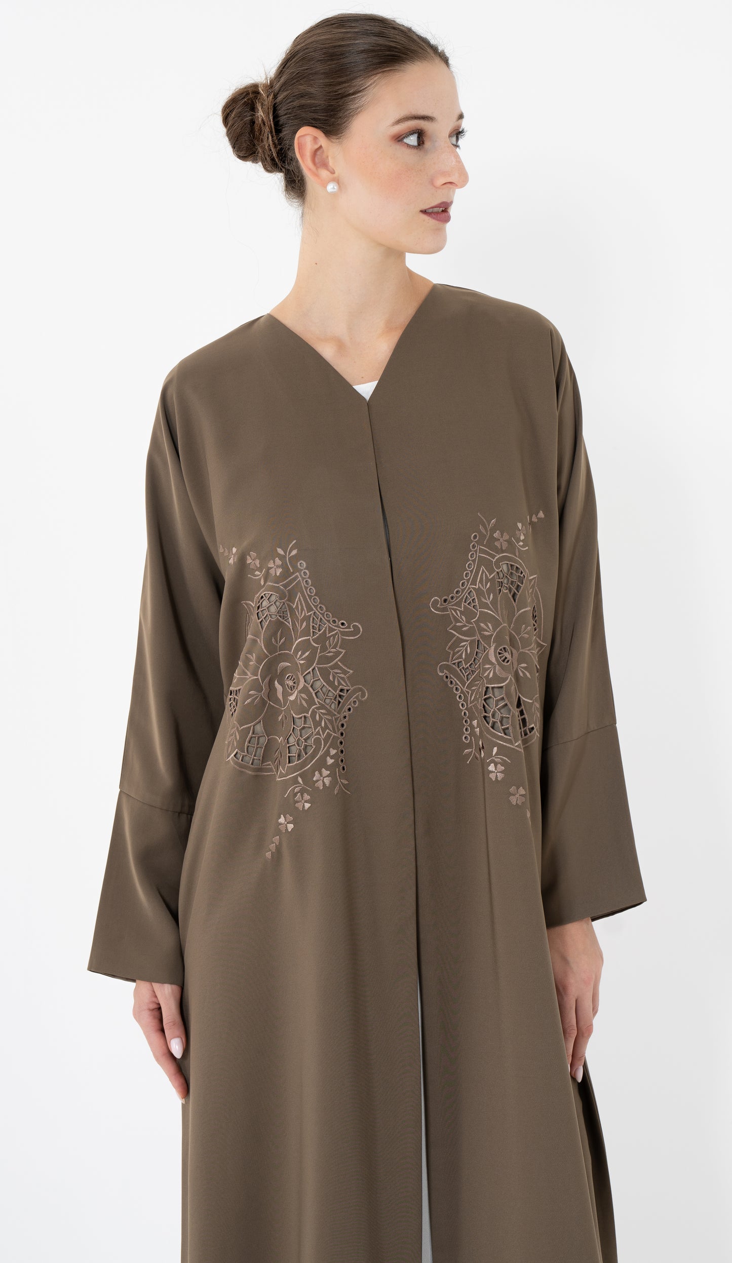Floral Cut Work Embroidery Abaya