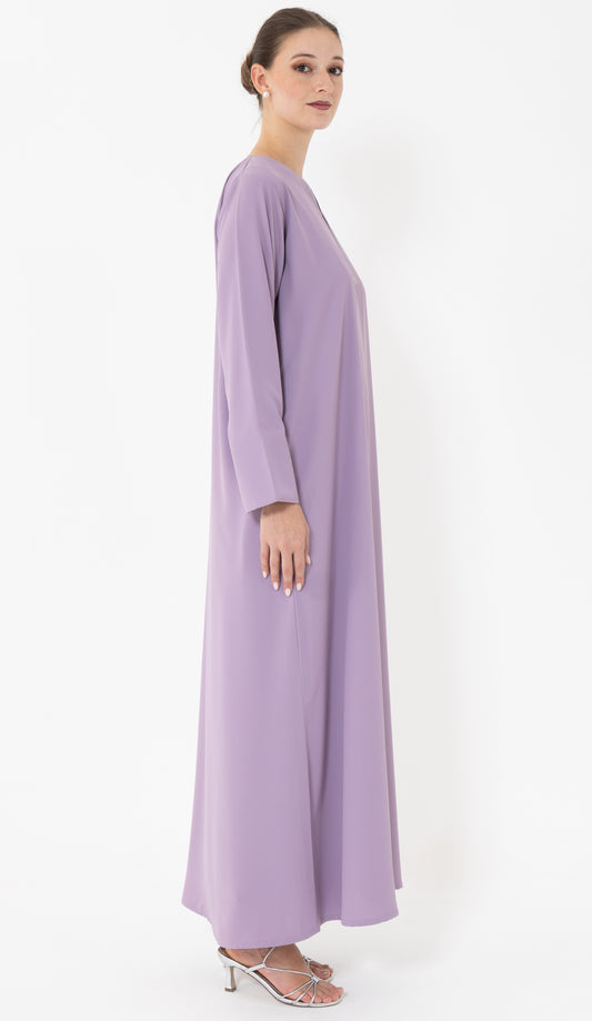Sada Abaya With Curve Cut Neck Pattern