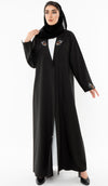 Collar Abaya With Open Sleeves Enrich With Thread Embroidery Detailing