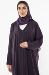 Curve Neck Overlap Abaya With Beautiful Handwork Button