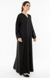 Floral Embroidered Abaya With Simple Bead Embellishments