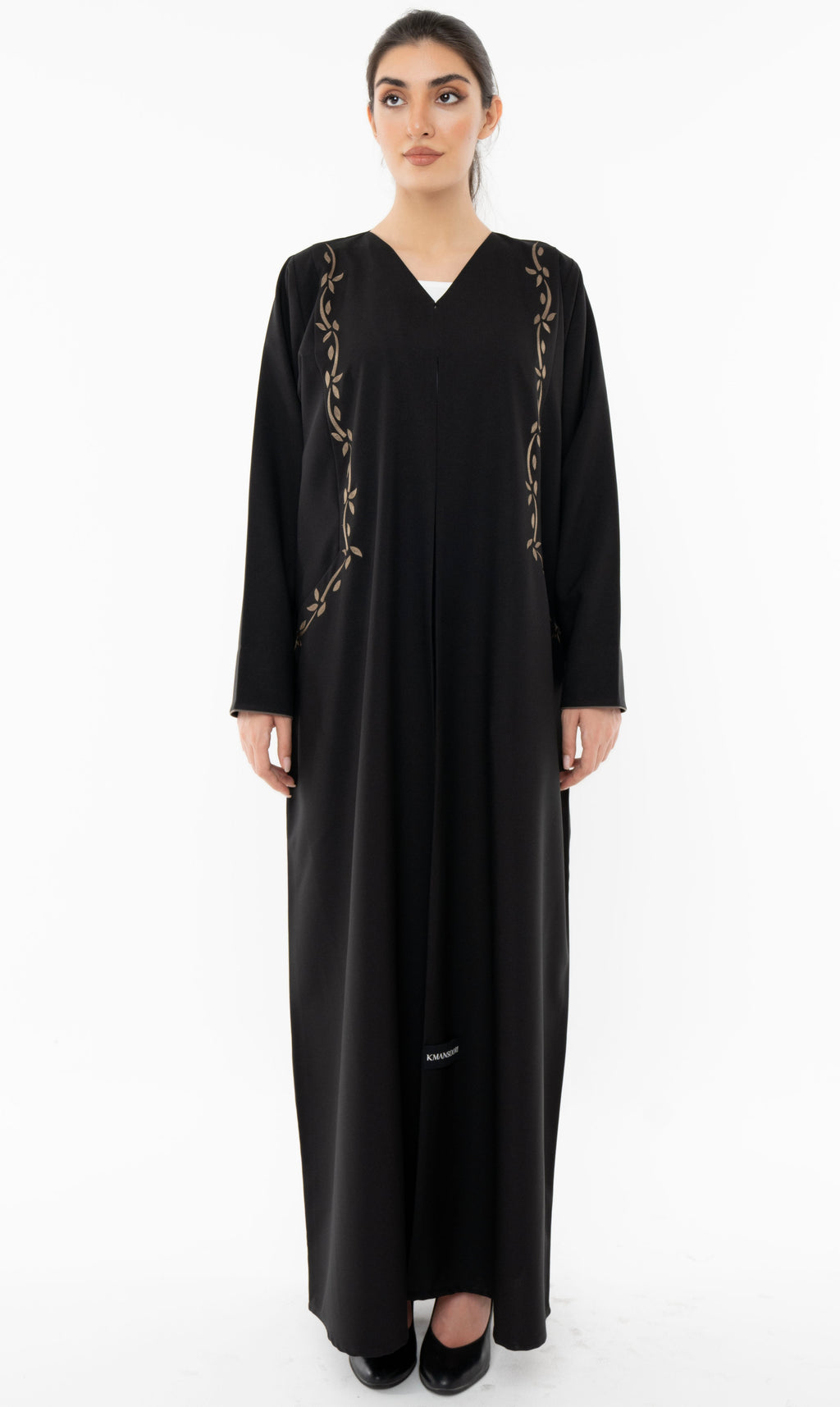 Floral Embroidered Abaya With Pockets