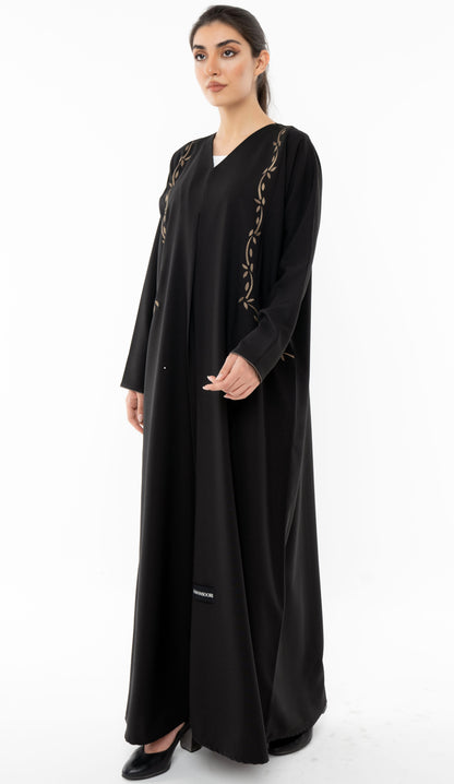 Floral Embroidered Abaya With Pockets