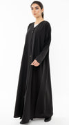 Curve Designed Overlap Abaya With Button Detailing