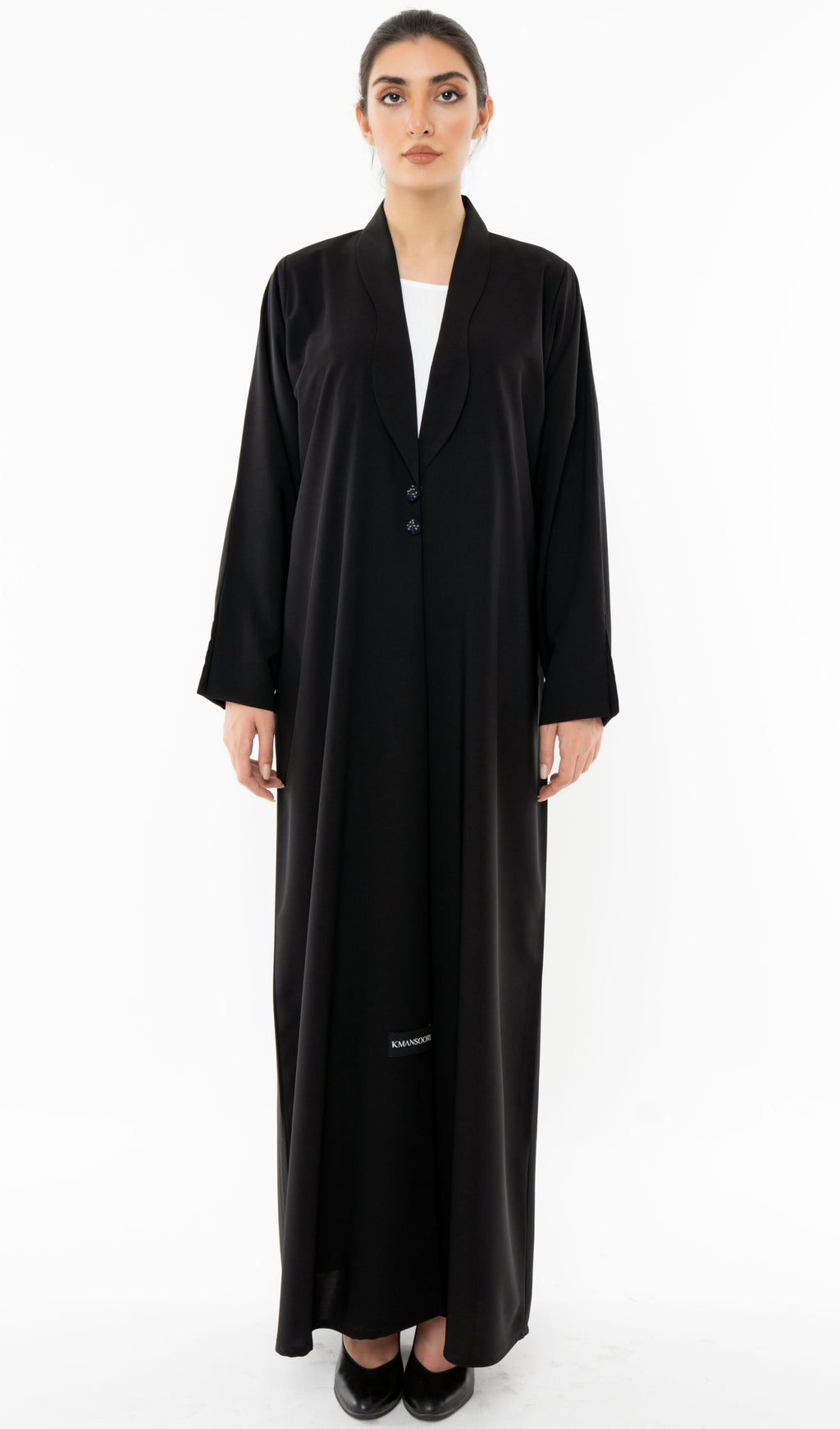 Stylised Collar Design Abaya With Hand Work Button Detailing