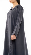 Floral Embroidered Abaya With Simple Bead Embellishments