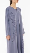 Floral Embroidered Abaya With Simple Bead Embellishments