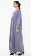 Curve Designed Overlap Abaya With Button Detailing