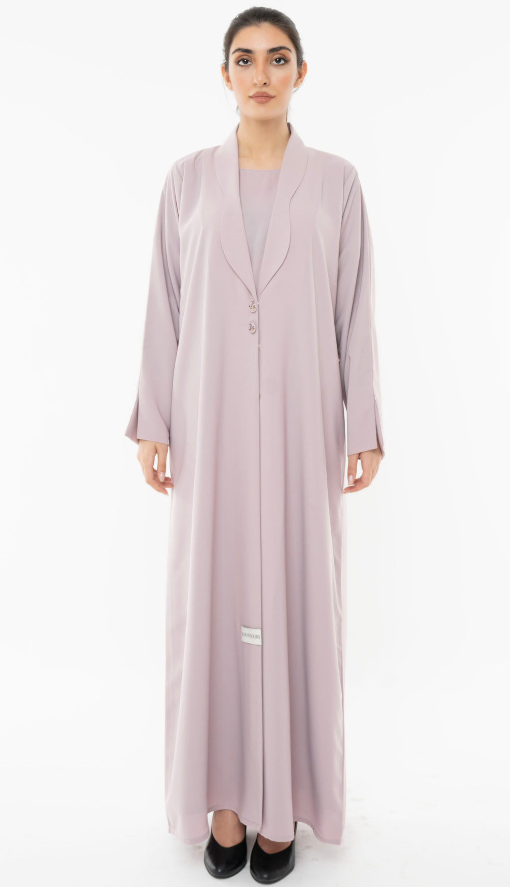 Stylised Collar Design Abaya With Hand Work Button Detailing