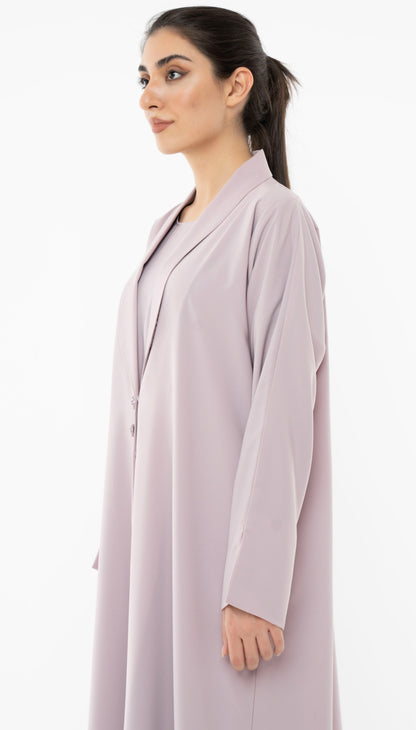 Stylised Collar Design Abaya With Hand Work Button Detailing