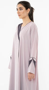 Colorblock Overlap Abaya With One Side Collar And Folded Sleeves