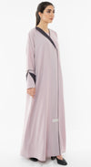 Colorblock Overlap Abaya With One Side Collar And Folded Sleeves