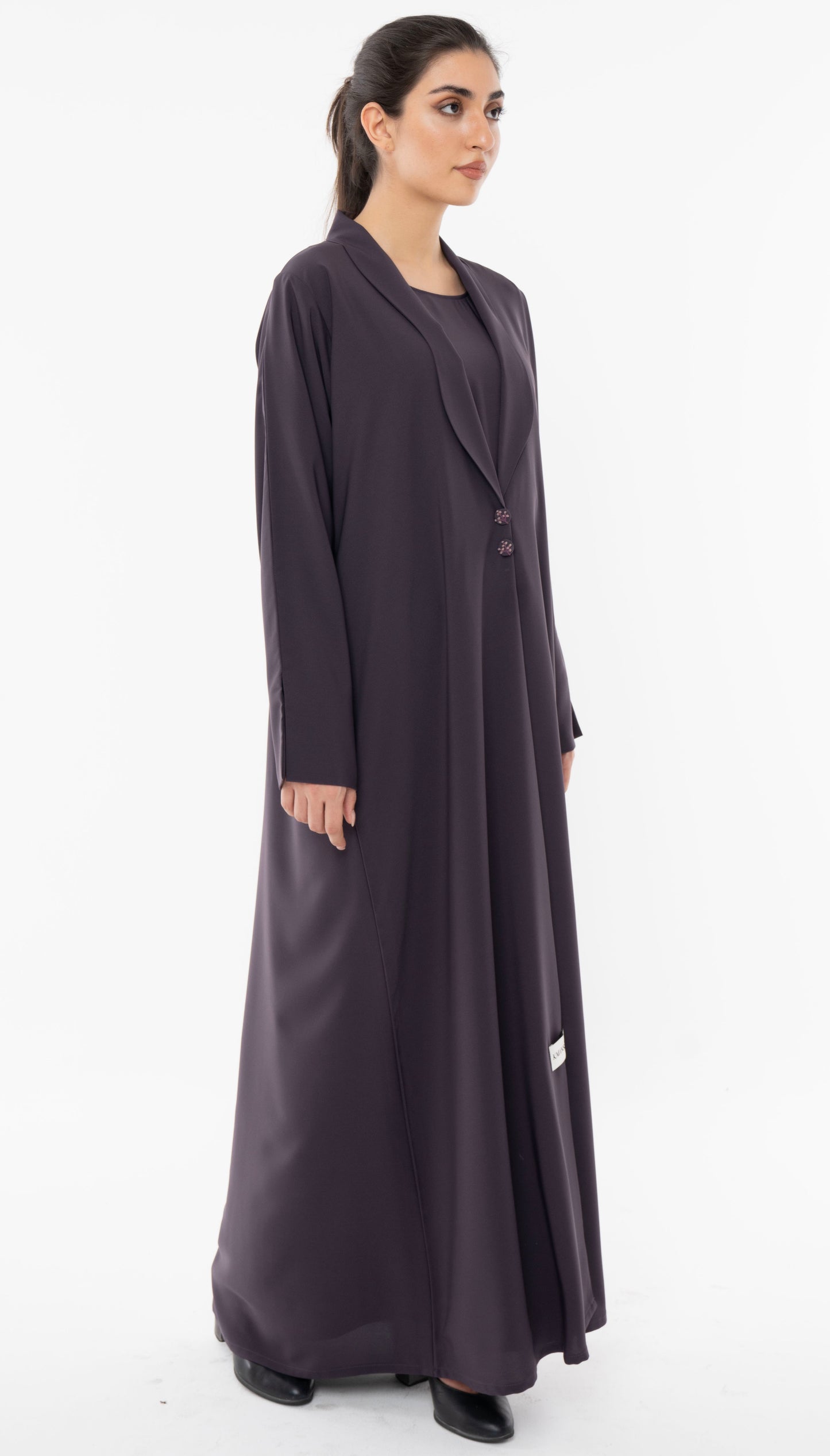 Stylised Collar Design Abaya With Hand Work Button Detailing