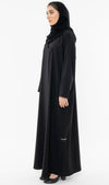 Curve Neck Overlap Abaya With Beautiful Handwork Button