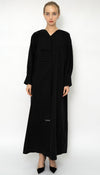 Plated Overlap Abaya With Bead Work Detailing