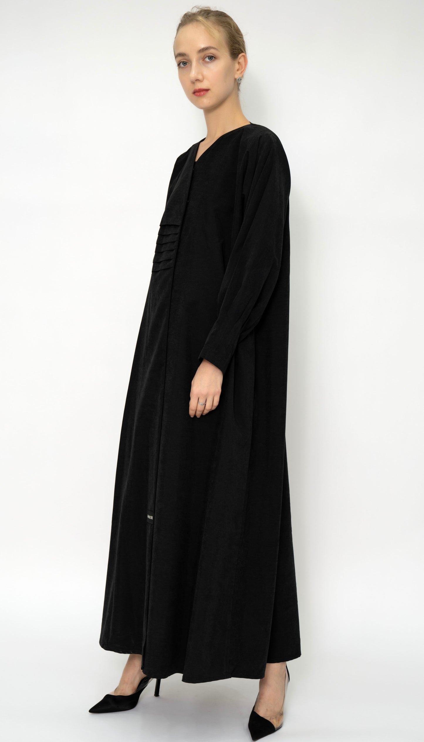 Plated Overlap Abaya With Bead Work Detailing