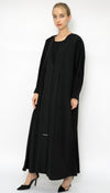 Collar Abaya With Pleated Sleeve Style