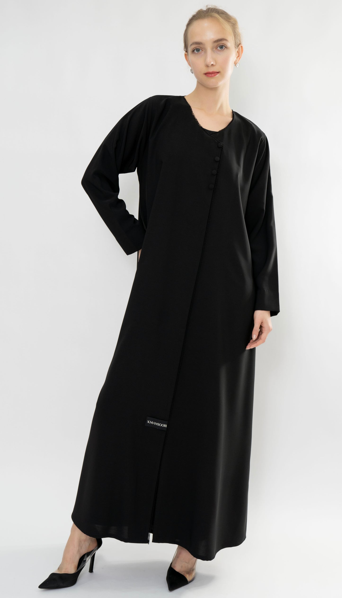 Overlapped Abaya With Button Detailing